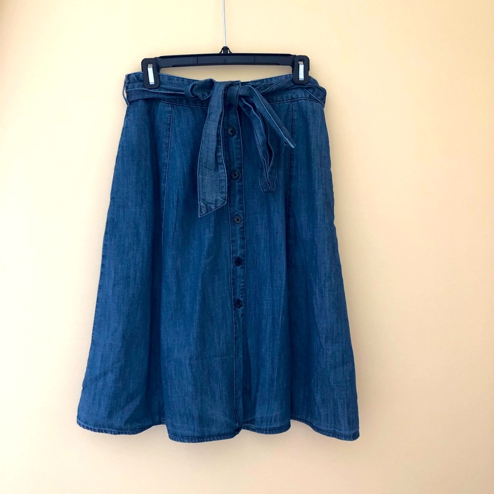 Draper James button up a-line denim skirt size 6 NWT